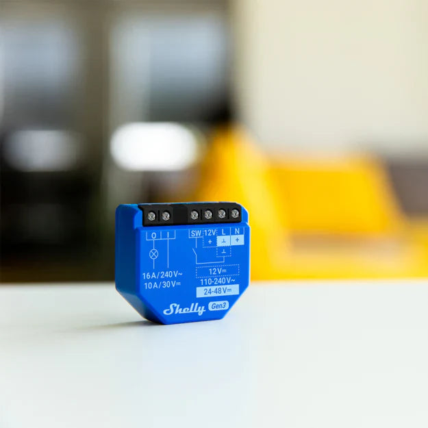 Shelly 1 Gen3 Wi-Fi-operated smart switch with dry contacts, 1 channel 16A